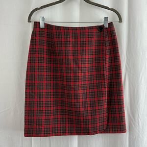 Vintage KGR Red Plaid Mini Skirt Womens Size 8